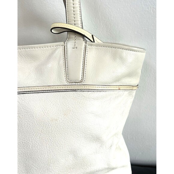 Coach 17041 Audrey Leigh Laser Cut Perforated Ivory Leather Tote Shoulder Bag - Picture 11 of 14